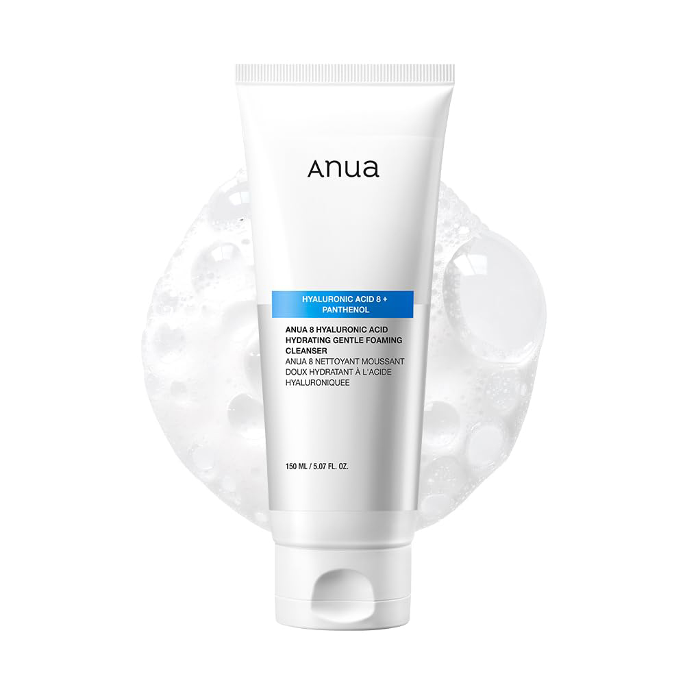 فوم-شستشوی-هیالورونیک-اسید-و-پنتنول-آنوا-ANUA-8-Hyaluronic-Acid-Hydrating-Gentle-Foaming-Cleanser فوم شستشوی هیالورونیک اسید و پنتنول